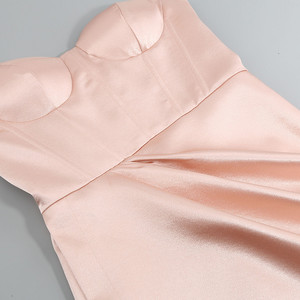A5013 Wholesale Champagne <strong>Gold</strong> Bandeau Off Shoulder Sleeveless Summer <strong>Clothes</strong> for Women Dress - Product Image 5