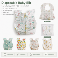Bavoirs jetables pour bébés OEM/ODM avec poche alimentaire, emballés individuellement, conception de logo personnalisée disponible, fabriqués en Chine, prix usine