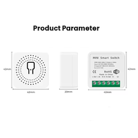 Mini interrupteur WiFi 16A, application Smart Life, contrôle bidirectionnel, module d'automatisation de la maison intelligente, interrupteur compatible avec Alexa Google Home
