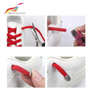 Venta al por mayor de cordones planos elásticos para niños, abrazadera de bloqueo de prensa de metal, cordones elásticos sin atadura - Product Image 2