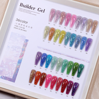 Gel de Construction Pailleté en Gros 50ml, Gel Dur Français Sans Chaleur, Gel Polish de Marque Propre, Gel d'Extension d'Ongles