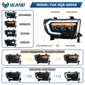 ไฟหน้ารถยนต์ VLAND ชุดไฟหน้า LED สำหรับ Toyota <span class=keywords><strong>Tundra</strong></span> ปี 2007 2008 2009 2010 2011 <span class=keywords><strong>2012</strong></span> 2013 - Product Image 2