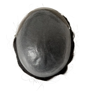 วิกผม toupee ผิวบางพิเศษสำหรับผู้ชายระบบผมเทียมอินเดียเรมีธรรมชาติผมเส้นผมผู้ชายวิกท็อปเปอร์ - Product Image 5