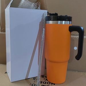 Gobelet isotherme sous vide en acier inoxydable de 30 oz à grande capacité avec poignée et paille pour voiture, idéal pour les voyages et la conduite - Product Image 6