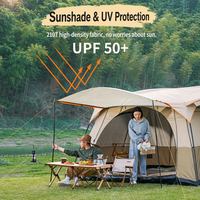 Tente de camping familiale, deux chambres, un salon, 6-8 personnes, grand espace, maille imperméable, tente de glamping