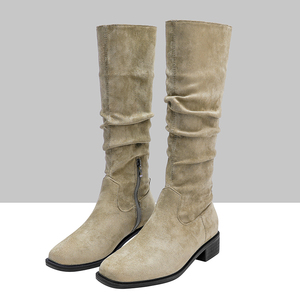 <span class=keywords><strong>Botas</strong></span> <span class=keywords><strong>largas</strong></span> de tacón bajo negras <span class=keywords><strong>Beige</strong></span> de 3,5 cm <span class=keywords><strong>Botas</strong></span> altas cómodas y suaves para mujer <span class=keywords><strong>Botas</strong></span> <span class=keywords><strong>largas</strong></span> de gamuza cálidas para primavera y otoño - Product Image 2