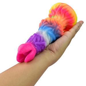 Amazon sıcak satmak aydınlık şekilli yapay penis silikon aydınlık yapay penis erkek ve kadın anal plug mastürbasyon seks oyuncak - Product Image 2