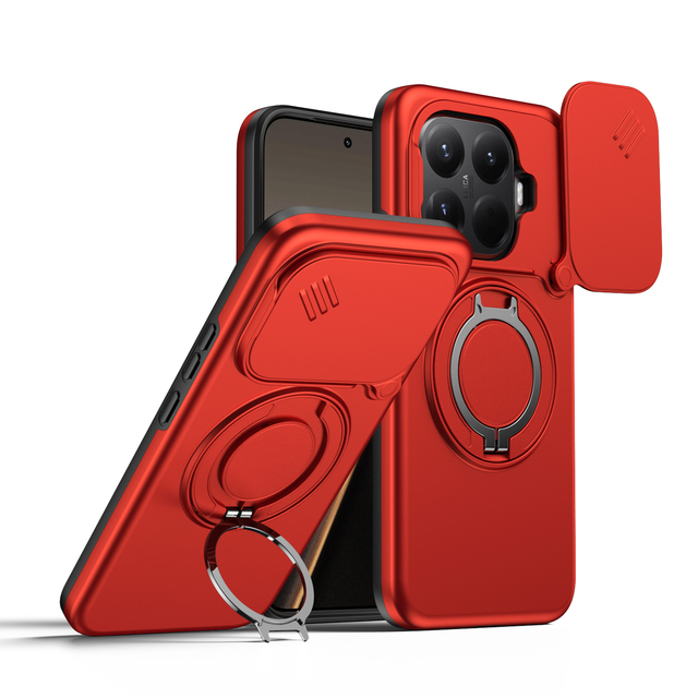 Premium Heavy Duty Rugged Armor Magnetic Holder Phone Case for Xiaomi 15T Pro 15T Redmi 15 14 with Slide Camera Shockproof Cover