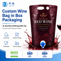 Sac de transport OEM/ODM personnalisé pour boissons, vin et eau, avec poignée, en film PE transparent, étanche, pour marques de boissons froides et de vin rouge