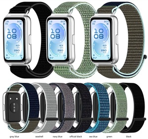 Bracelet de montre en nylon pour <span class=keywords><strong>Huawei</strong></span> <span class=keywords><strong>Band</strong></span> 11 NFC, sangle boucle en nylon avec bande auto-agrippante, bracelet anti-perte - Product Image 6