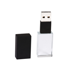 Disco de memoria USB de cristal con LOGOTIPO LED personalizado Llavero Unidad flash Memoria USB - Product Image 2