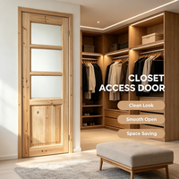 Porte intérieure en verre et en bois de sapin massif de haute qualité, texture naturelle, idéale pour la rénovation de chambre familiale