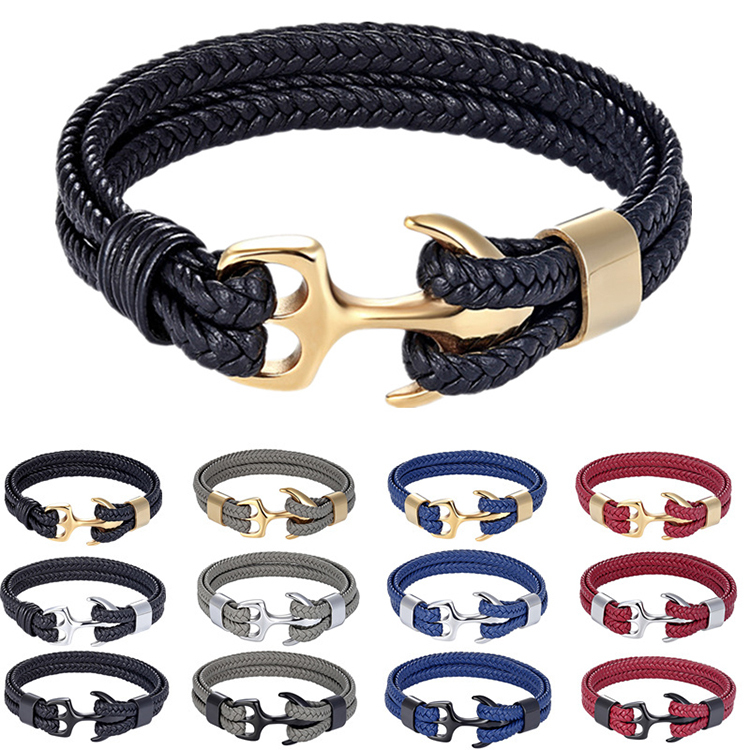 316L Stainless Steel Men Anchor Bracelet - Christmas Gift