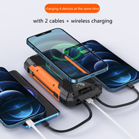 Nouveaux produits 2026 : Boîtier de batterie externe portable étanche à charge solaire rapide pour téléphone portable avec deux câbles