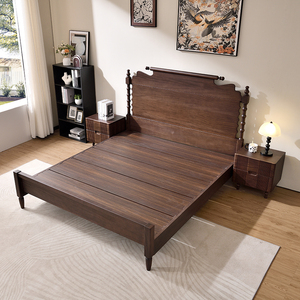 Modern Chinese Solid Wood <b>Bed</b> Frame <b>With</b> <b>Storage</b> and King Size Bedroom Furniture Zy880 Minimalist Design and Modern Look E - Product Image 1
