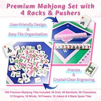 Kit Complet d'Accessoires de Mahjong Multi-Pièces, Résistant à l'Eau, Durable, Écologique, Gadgets de Soutien pour le Jeu
