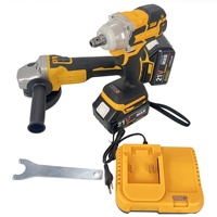 Ensemble d'outils électriques combinés 2-en-1 21V Lithium-ion sans balais haute puissance : Meuleuse d'angle et clé à chocs à couple élevé pour professionnels