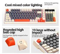 T-WOLF TF330 Keyboard Gaming Berkabel dan Kit Mouse 7200DPI Efek Cahaya RGB 98 Tombol Keycaps Dapat Dilepas Kombinasi Keyboard dan Mouse Nirkabel