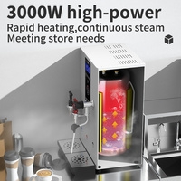 HENGZHI Kommerzieller 3-in-1 Milchaufschäumer & Dampfgarer mit Doppelboiler aus Edelstahl für Bubble-Tea-Shops und Catering-Ausrüstung
