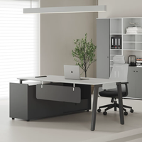 Nuevo Escritorio de Oficina Modular Ejecutivo en Forma de L, Moderno y de Lujo, con Diseño de Paneles de Madera, para Uso Comercial y en Villas