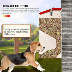 เครื่องป้อนสุนัขแบบถ่วงน้ำหนักอัตโนมัติทำจากเหล็ก25lbs พร้อมฝาปิดดีไซน์แบบแขวนสำหรับใช้งานกลางแจ้งความจุเยอะ - Product Image 4