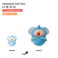 Figurine Bobo Tumbler à bascule de dessin animé, personnages de dessin animé (Poussin, Panda, Grenouille, Éléphant), figurine décorative de bureau, cadeaux de collection