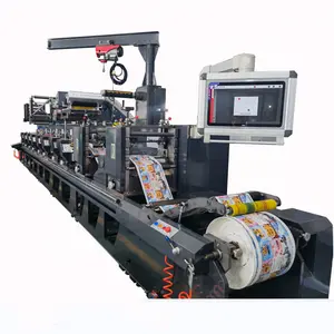 Cetak label flexographic printer film press dengan cetakan layar