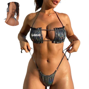 Traje de Baño 2023, Conjuntos de <span class=keywords><strong>Bikini</strong></span> Simples y Sexys, Tanga de Nailon con Tiras, Bikinis de Dos Piezas para Mujer, Traje de Baño <span class=keywords><strong>Push</strong></span>-<span class=keywords><strong>up</strong></span> - Product Image 1