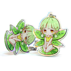Vograce Cartoon Anime Oem Logo Benutzer definierte bunte Regenbogen Acryl Schlüssel bund Druck Trans panre Clear Hologramm Schlüssel anhänger Kostenlose Probe - Product Image 2