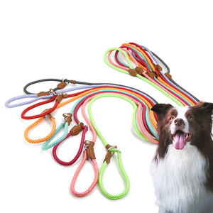 Tali kekang nilon awet dapat diatur, tali traksi hewan peliharaan warna ganda Slip anjing P tali timbal untuk anjing kecil sedang besar latihan luar ruangan - Product Image 1