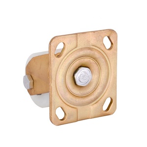 Ruedas giratorias de 3 pulgadas de alta resistencia, con núcleo de hierro fundido y PU de nailon, perfil bajo, acabado arenado <span class=keywords><strong>dorado</strong></span>, doble freno, pequeñas. - Product Image 5