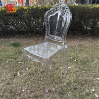 Chaises de mariage fantômes en acrylique transparent, décoration de mariage et d'anniversaire de luxe, style princesse
