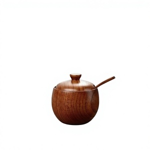 Recipiente de Madera para Almacenamiento de Alimentos con Tapa Hermética para Granos de Café, Té y Azúcar, Logotipo Personalizado, 250 ml, Clásico, Ecológico, Reutilizable, Fabricante de Artículos de Cocina - Product Image 2