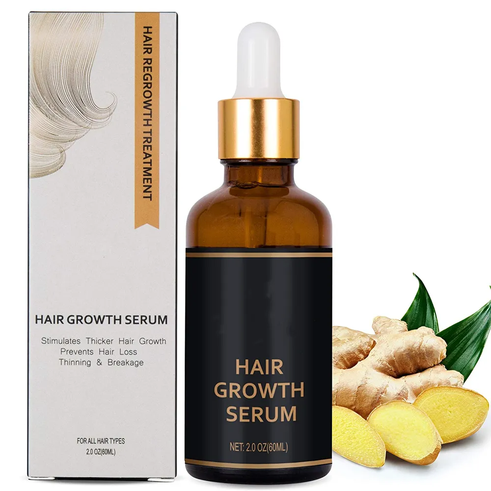 Logo personalizado, tratamiento Herbal Natural, detiene la caída del cabello, suero de crecimiento rápido del cabello para cabello encrespado