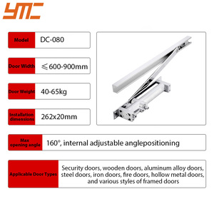 Ferme-porte à vitesse réglable dissimulé pour charnières de porte, fonctionnement silencieux, ferme-porte dissimulé pour architecture moderne - Product Image 2