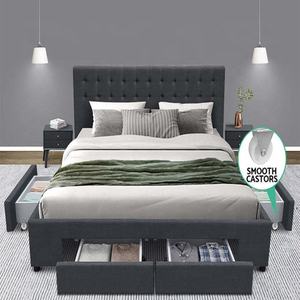 Комплект постельного белья в Корейском стиле, современная мебель для спальни для мужчин, двуспальная кровать, каркас, кровать размера «queen-size», для хранения кровати с колесом - Product Image 2