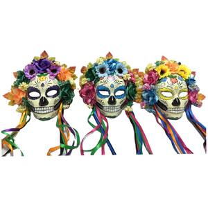 Máscara de Calavera de Azúcar del Día de los Muertos <span class=keywords><strong>Mexicana</strong></span> para Adultos - Product Image 1