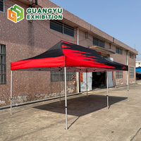 Tente pliante personnalisée 3x3 pour événements, gazebo commercial, auvent avec drapeau, tente de salon professionnel hexagonale 3x3, portable et commerciale