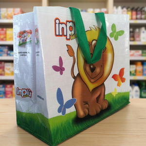 Sacs de courses réutilisables en PP tissé de haute qualité, écologiques, à motif de dessin animé, avec impression laminée, multi-poignées, pour usage quotidien, taille moyenne - Product Image 3