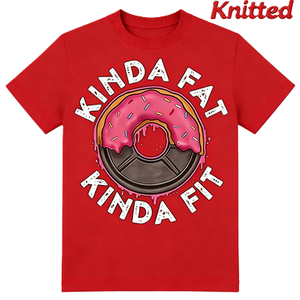 T-shirt da sollevamento pesi con stampa divertente 'Kinda Fat Kinda Fit Donut', maglietta grafica per allenamento in palestra, regalo per amanti dell'umorismo fitness, t-shirt oversize in cotone a maniche corte, streetwear, top casual - Product Image 2