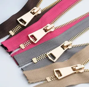 Zipper For Garment Shoes Wholesale Two Way Reversible High Quality Metal Brass #5 Resin Zippers For Bags Custom Zippers 5#