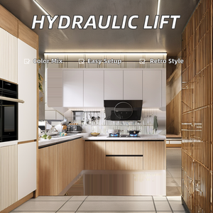 Armadi da <span class=keywords><strong>cucina</strong></span> moderna della metà del secolo design elegante porta idraulica Lift sistema di soggiorno lacca acrilico trattamento superficiale cerniera - Product Image 3