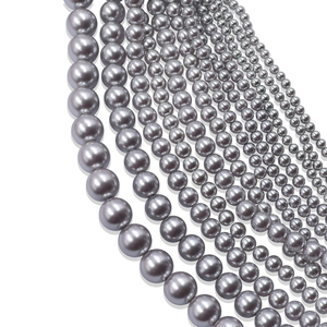 Suministros para la Fabricación de Joyas, Perlas de Imitación Sueltas, Grado 5A, Color <span class=keywords><strong>Gris</strong></span> Claro 616, Perlas Redondas con Orificio, Venta al Por Mayor en Caja - Product Image 5