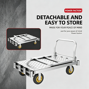 Luggage Cart Travel Ready Fold Flat Airport Use Baggage Help Folding Luggage Cart With Wheels Professional Transport System - Product Image 6