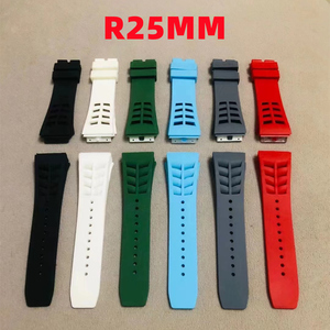 Luxury <b>Silicone</b> Wristband Replacement Watch Strap Orange 25mm Breathable Soft Adjustable Model RM53/055/011/050 - Product Image 6