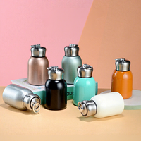 Botol Air Vakum Ganda Stainless Steel Bambu Ramah Lingkungan untuk Kembali ke Sekolah, Mug Portabel Outdoor dengan Cincin Angkat