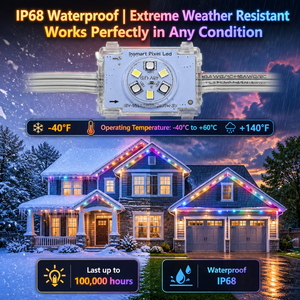 ไฟตกแต่งคริสต์มาส 48V RGB 6 LED กันน้ำ IP68 สำหรับตกแต่งชายคาภายนอกอาคารแบบถาวร เหมาะสำหรับที่อยู่อาศัย - Product Image 2