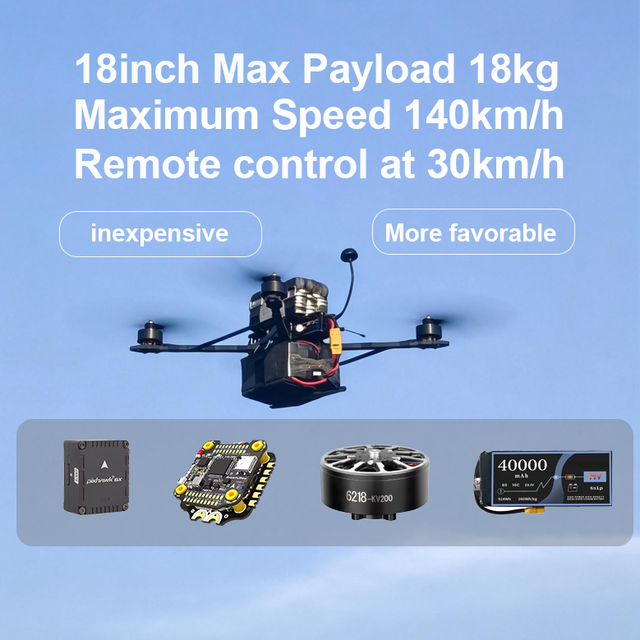 Drone Payload Fpv Motor Long Range Fpv Drone 18inch Load 18kg
