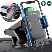 Chargeur de voiture sans fil 15W 2 en 1 Support de fixation automatique pour charge rapide US