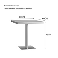 Ensemble de table et de chaises de style industriel américain en acier inoxydable, restaurant, salon de thé, café tendance, bar à musique, table et chaises